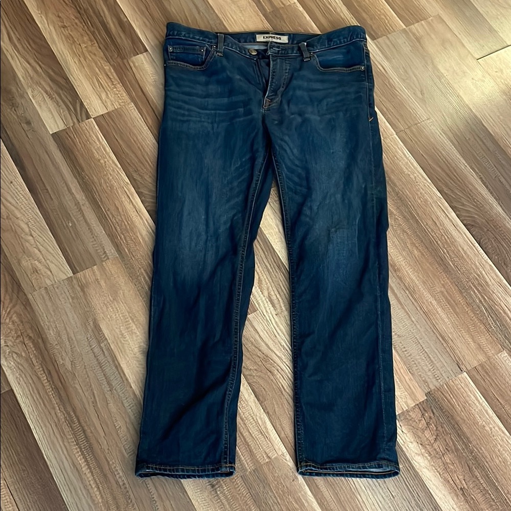 Express Men’s Slim Straight Blue Jeans